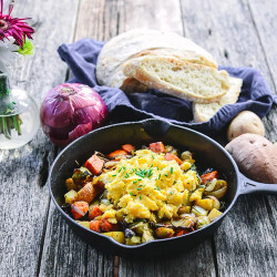 Roasted Veggie Hash With Eggs
