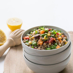 Buckweat Lentil Saladwith Olive Oil &amp; Lemon Dressing