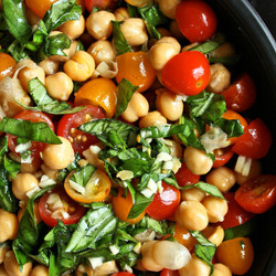Chickpea And Tomato Salad With Fresh Basil