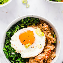 Spicy Kimchi Quinoa Bowls