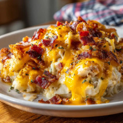 Loaded Baked Potato &amp; Chicken Casserole