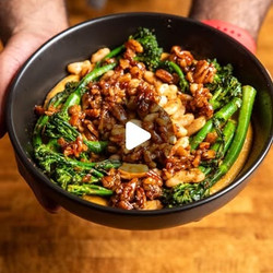 Miso Tahini Whipped Sweet Potatoes Buddha Bowl