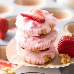 3 Ingredient Strawberry Yogurt Bites