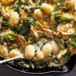 One-pan Creamy Spinach-artichoke Gnocchi