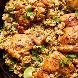 One-pan Green Chile Chicken &amp; Rice