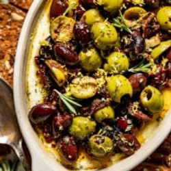 Whipped Feta Dip With Roasted Olives