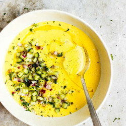 Farmers Market Chilled Soup With Cucumber Salad