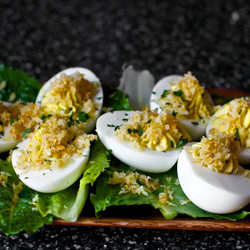 Caesar Salad Deviled Eggs