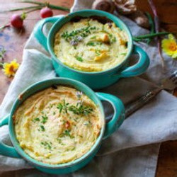 Green Bean Mushroom Pot Pies With Mashed Potatoes