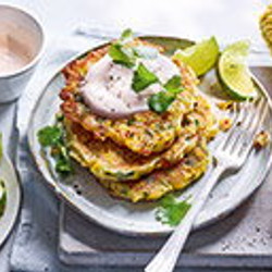 Charred Sweetcorn And Halloumi Pancakes