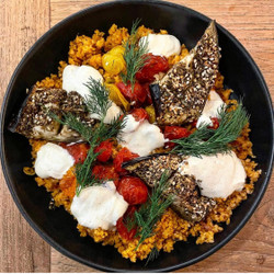 Za’atar Aubergine En Tomaten Bulgur