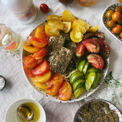 Heirloom Tomato Salad With Za’atar Coated Feta