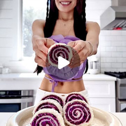 Purple Sweet Potato Mochi Rolls