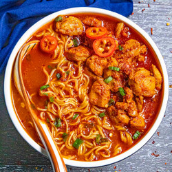 Homemade Buldak Ramen Noodles
