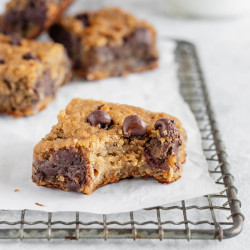 Flourless Chocolate Chip Chickpea Blondies With Sea Salt {vegan, Gluten-free &amp; Healthy}
