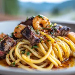 Calabrian Steak And Shrimp Bucatini