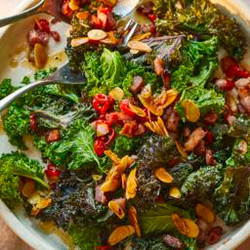 Kale And Bacon With Chilli And Almonds