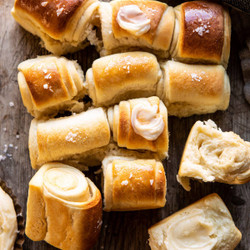 Salted Honey Butter Parker House Rolls