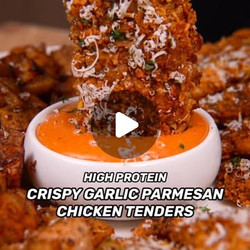 Healthy Low Calorie Crispy Garlic Parmesan Chicken Tenders