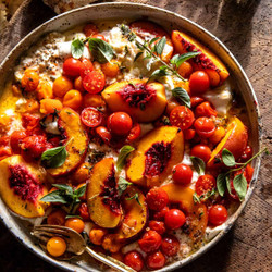 Tomato Peach Caprese With Brown Butter