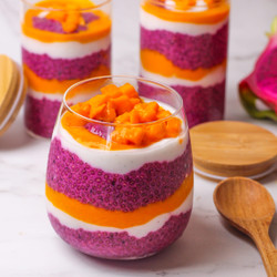Mango And Dragon Fruit Chia Pudding