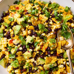 Fresh Corn And Black Bean Salad With Corn Chips