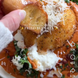 Fried Burrata Over Romesco Sauce