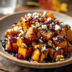 Caramelized Butternut Squash With Gorgonzola And Cranberry-balsamic Glaze