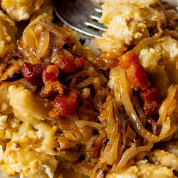German potato knoedel Klößchen (mini Potato Dumplings) must