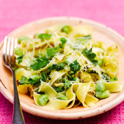 Pappardelle With Peas, Broad Beans &amp; Pecorino