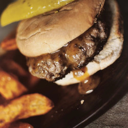 Sausage Burgers w/ Sriracha Honey Mustard Sauce