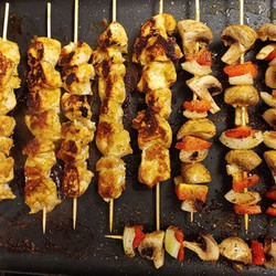 Aji Amarillo Yogurt Marinated Chicken Kabobs
