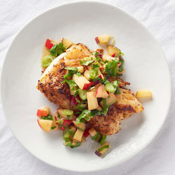 Blackened Alaska Cod With Ginger Plum Salsa