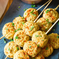 Healthy Tuna Chickpea Kofta With Harissa Yogurt Dip