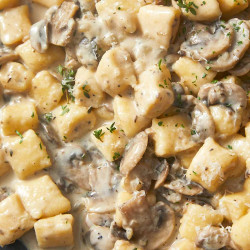 Easy Ricotta Gnocchi With Creamy Mushroom Sauce