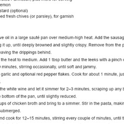 Leek And Sausage Pasta