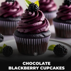 Rich Chocolate Cupcakes With Blackberry Cream Cheese Frosting