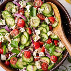 Greek Cucumber Tomato & Feta Salad Recipe