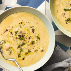 30-minute Creamy Lemony Chickpea-tahini Soup
