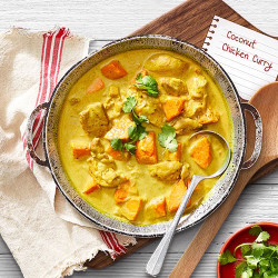 Chicken curry with coconut cream