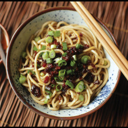 Noodles With Xo Pepperoni Sauce