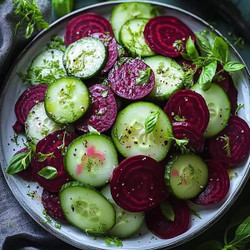 Crisp Cucumber And Beetroot Salad