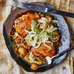 One-skillet Crispy Chicken Thighs With Harissa