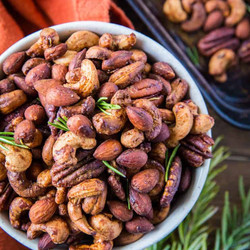 Maple Rosemary Roasted Nuts