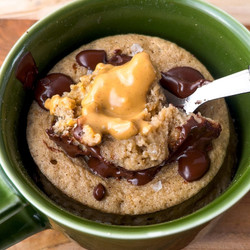 Miso Peanut Butter Banana Mug Cake