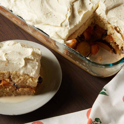 Cuatro Leches Cake With Plums And Apricots