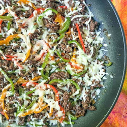 Keto Philly Cheesesteak Skillet Using Ground Beef