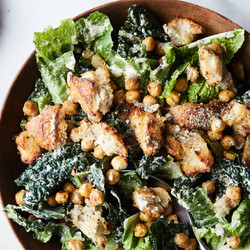 Vegan Caesar Salad With Crisp Chickpeas