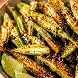 * Fried Okra W/no breading (Easy less mess)