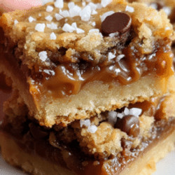 Salted Caramel Sourdough Cookie Bars